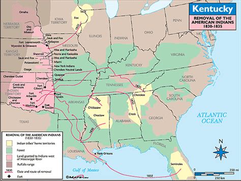 Kentucky Historical Map Removal Of The American Indians