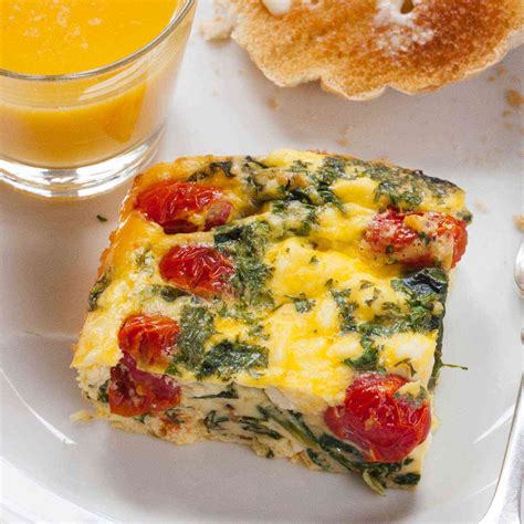Frittata Squares With Spinach Tomatoes And Feta