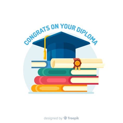 Birrete De Graduación Y Diploma Con Diseño Plano Vector Gratis