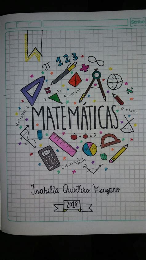 Cuaderno Matemáticas Math Notebook Capa De Caderno Personalizada