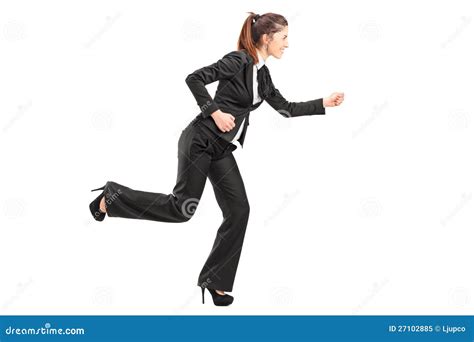 Businesswoman In Hurry Running Stock Image Image Of Active Late 27102885