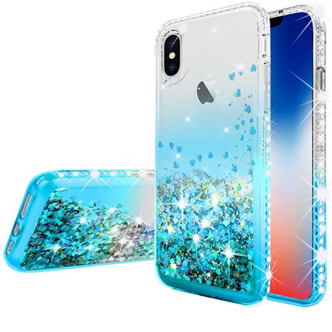 Apple Iphone Xs Max Case Liquid Glitter Phone Case Waterfall Floating