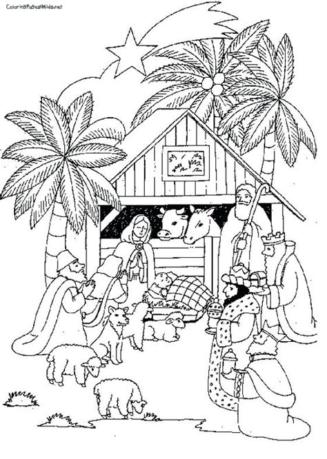 Christmas nativity coloring page to color, print or download. Nativity Coloring Pages For Adults at GetColorings.com ...