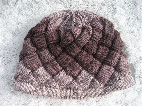 002 Entrelac Knitting Knitted Hats
