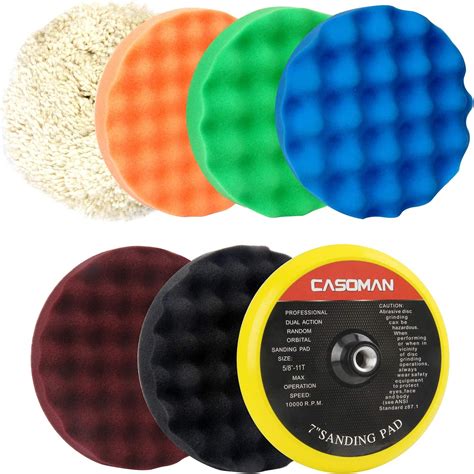 Casoman 7 Inch Buffing And Polishing Pad Kit 7 Pieces 7 Polishing