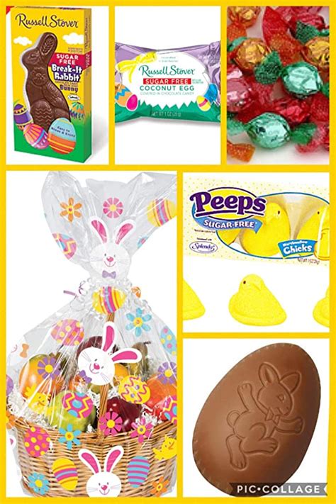 Sugar Free Easter Bunny Basket With Chocolate And Candy