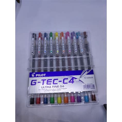 Pilot Gtec C4 Ultra Fine 04 Roller Ball Pen Set G Tec Set 10 Colours