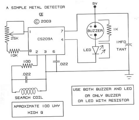 Here the very simple and easy build gold detector circuit. Simple Metal Detector based CS209A - Schematic Design
