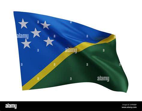 3d Illustration Flag Of Solomon Islands Solomons High Resolution Flag Isolated Against White