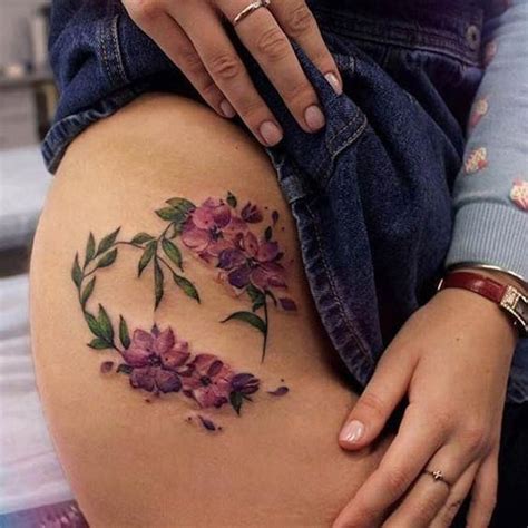 Upper Side Thigh Flower Tattoo Idea For Women Girltattoos Gorgeous