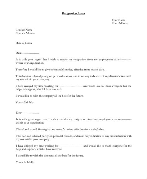 Free 8 Resignation Letter Samples In Ms Word Pdf