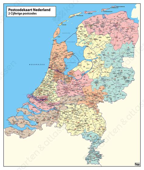 De hoofdstad is amsterdam en de regering zetelt in den haag. Digitale 2-cijferige Postcodekaart Nederland 758 | Kaarten ...