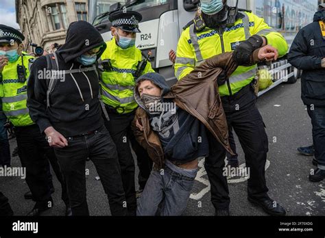 Police Officers Arrest A Protester During The Kill The Bill Protest In