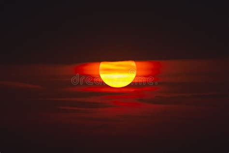 Dark Red Sunset And Clouds Stock Photo Image Of Middle 52623694