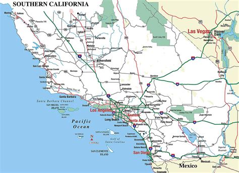 Detailed Map Of Southern California Printable Maps