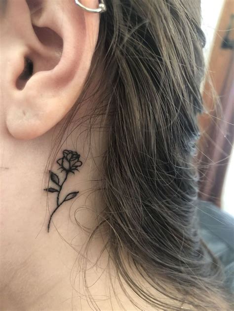 30 Latest Behind The Behind Ear Tattoos Neck Tattoo Rose Tattoo