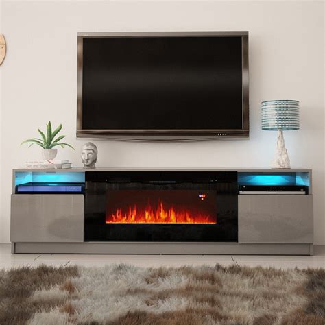 Delaine Tv Stand For Tvs Up To 88 With Fireplace Included Fireplace