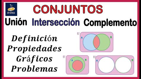 CONJUNTOS 05 Operaciones Unión Intersección Complemento YouTube