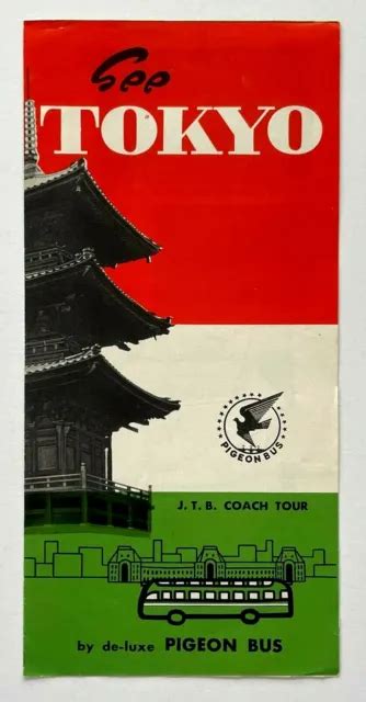 See Tokyo Japan Jtb Coach Tour Vintage Travel Brochure 1960s Pigeon Bus