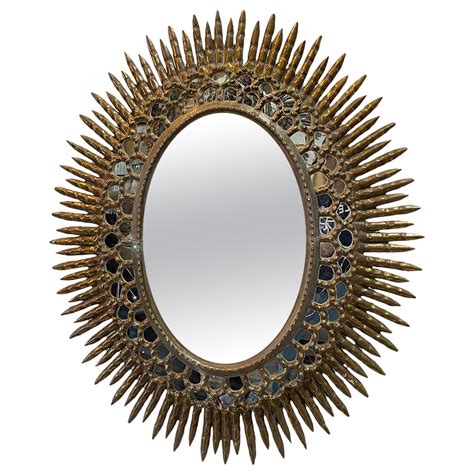 An Italian Round Carved Gilt Wood Sunburst Mirror At 1stdibs