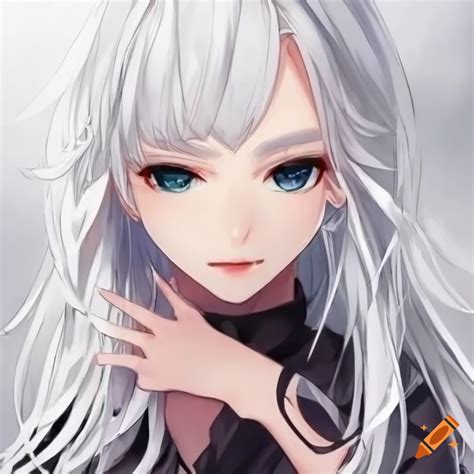 Anime Girl With White Hair On Craiyon