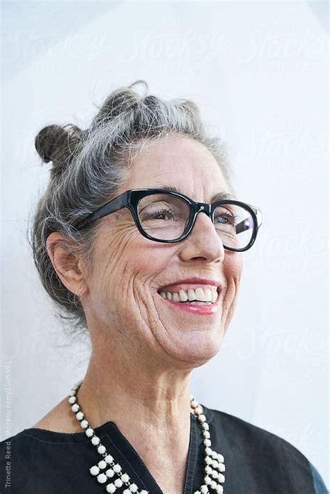 Portrait Of Stylish Senior Woman With Grey Hair By Stocksy