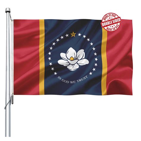 Double Sided New Mississippi Republic Sates Flag 3x5 Ft Outdoor Uv