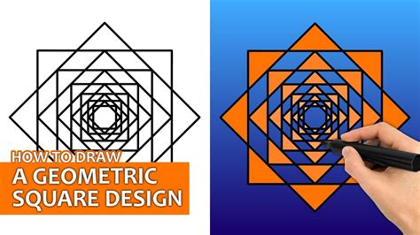 How To Draw A Geometric Square Design Easy Drawing Tutorial Youtube