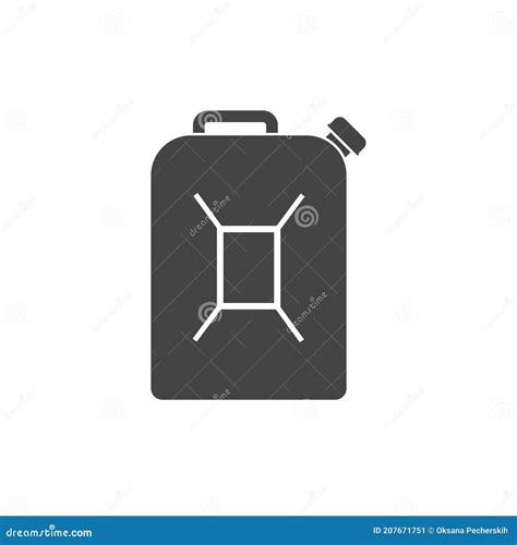 Vector Icon Canister For Gasoline On White Isolated Background Stock