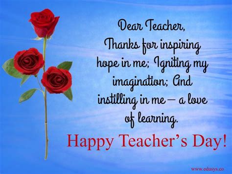 A Happy Teachers Day Card With Two Red Roses On The Blue Sky Background