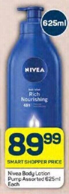 Nivea Body Lotion Pump Assorted 625ml Each Offer At Pick N Pay