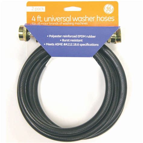 Ge 4 Ft Rubber Inlet Washing Machine Hoses 2 Pack Pm14x10002ds The