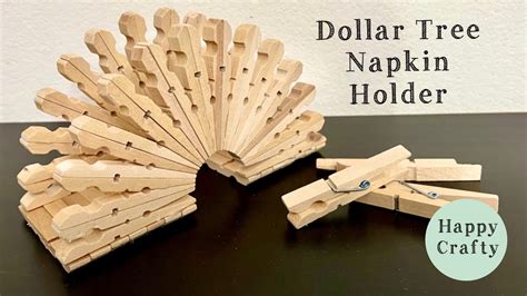 Diy Napkin Holder With Clothespins Dollar Store Crafts Youtube