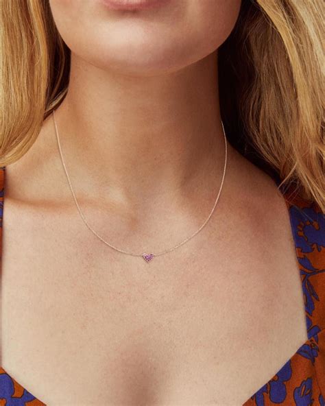 Heart 14k Rose Gold Pendant Necklace In Pink Sapphire Kendra Scott