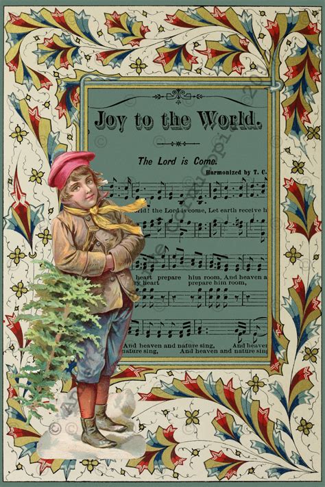 Annes Creative Cornucopia Joy To The World Christmas Card Postcard