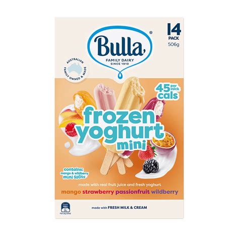 Bulla Mini Frozen Yoghurt Strawberry Mango Wildberry 14 Pack Bulla