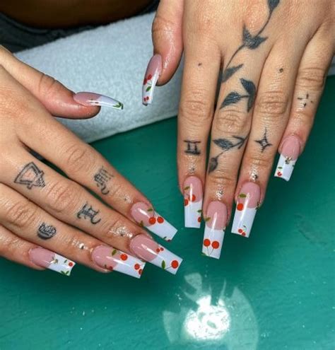 Image In Slayed Collection By Ierra On We Heart It Cherry Nails Pretty Acrylic Nails Fire Nails