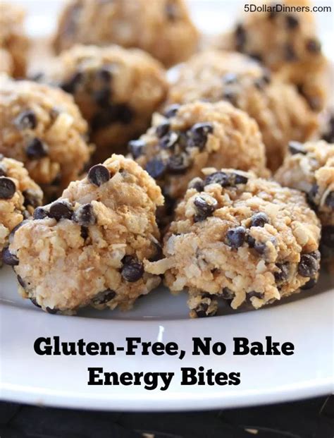 Easy Gluten Free No Bake Energy Bites 5 Dinners Recipe No Bake