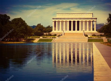 Abraham Lincoln Memorial Reflection Pool Washington Stock Photo By