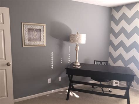 Gray And White Chevron Accent Wall Done In The Office Chevron Accent