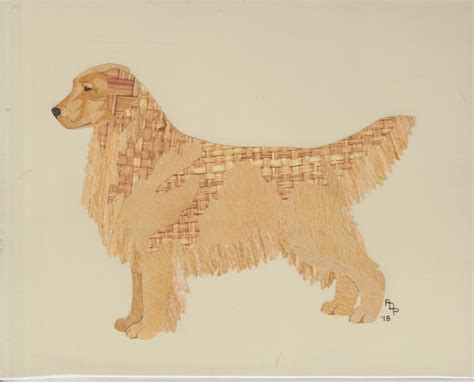 Golden Retriever Handmade Origiinal Cut Paper Collage Dog Art Etsy