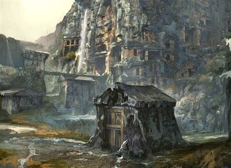 Dwarf City Fantasy Landscape Concept Art Fantasy Town