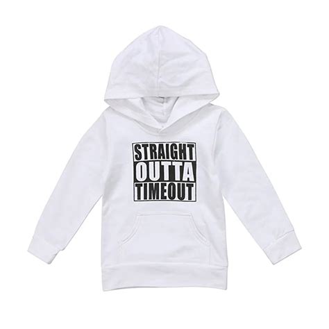White 2018 Hooded Letters Toddler Kids Baby Boys Girls Hoodie