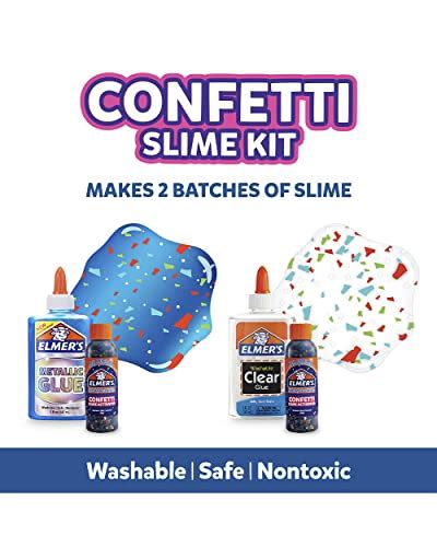 Elmers Confetti Slime Kit Slime Supplies Include Metallic Glue