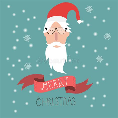 Merry Christmas Hipster Santa Claus Stock Vector Illustration Of