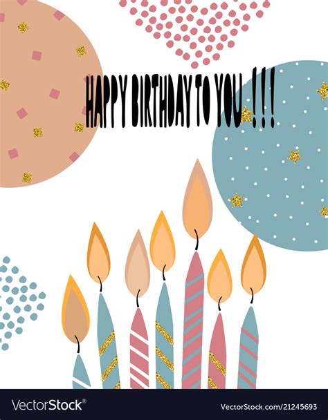 Modern Happy Birthday Greeting Card Background Vector Image
