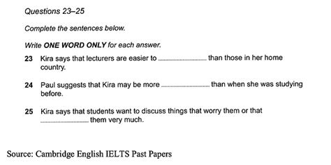 Total Ielts Listening Complete Sentences And Summary