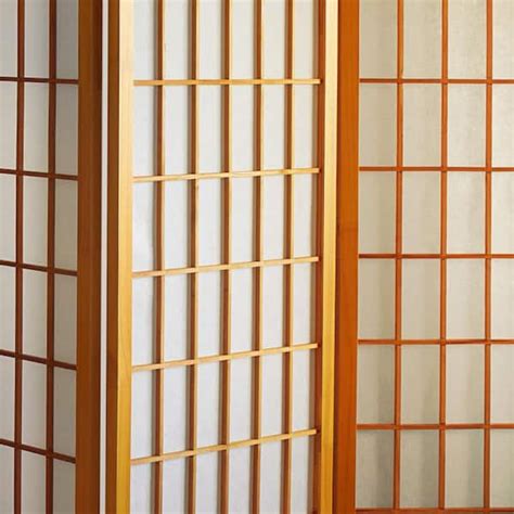 Oriental Furniture 3 Ft Short Window Pane Shoji Screen Honey 4