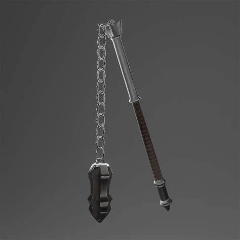 3d Model Medieval Iron Flail Vr Ar Low Poly Cgtrader