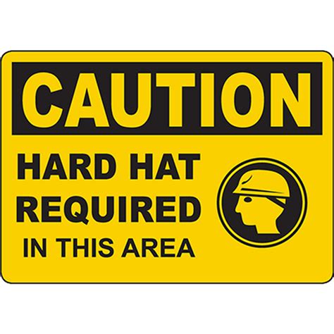 Caution Hard Hat Required In This Area Sign Graphic Products